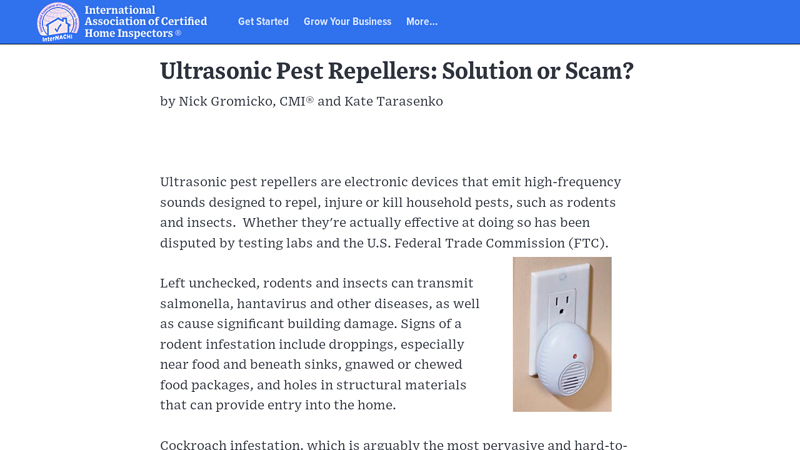 Ultrasonic Pest Repellers: Solution or Scam? - InterNACHI®