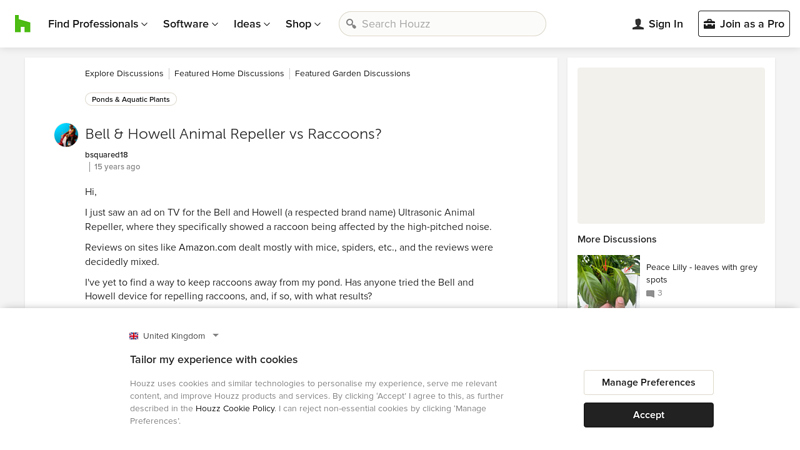 Bell & Howell Animal Repeller vs Raccoons? - Houzz