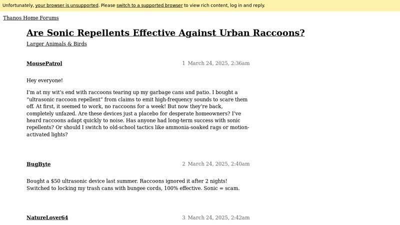 Are Sonic Repellents Effective Against Urban Raccoons?