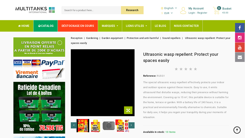 Ultrasonic wasp repellent - Effective indoor and outdoor protection