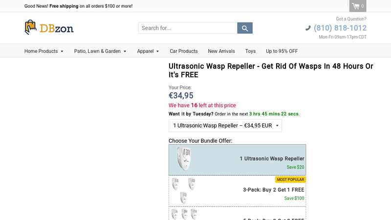 Ultrasonic Wasp Repeller - Get Rid Of Wasps In 48 Hours Or It's FREE