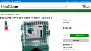 Unoclean - Bird X Peller Pro Sonic Repellent System