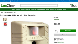 Unoclean - Balcony Gard Ultrasonic Bird Repeller
