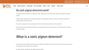 Urban Hawks - Sonic Pigeon Deterrents