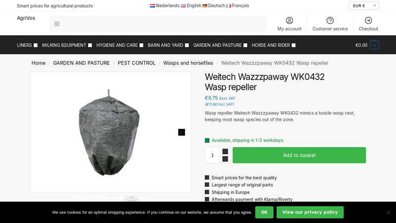 Weitech Wazzzpaway WK0432 Wasp repeller - AgriVos