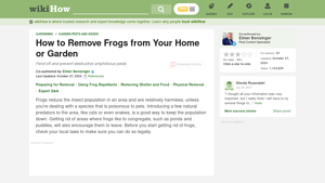 WikiHow - Frog Deterrent Solutions
