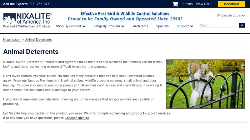 Animal Deterrents | Nixalite