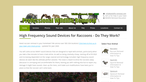 Wildlife Removal - High Frequency Sound Devices for Raccoons