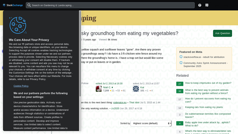 How do I deter a pesky groundhog from eating my vegetables?
