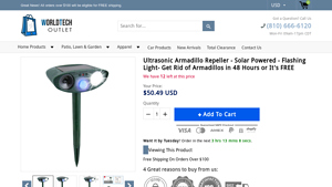 WorldTech - Ultrasonic Armadillo Repeller